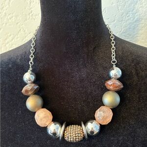 Elegant Silver and Gold Beaded Necklace